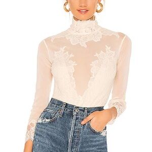 We are HAH Womens Take HAH Bow Bodysuit Reversible La Crème Combo Size S